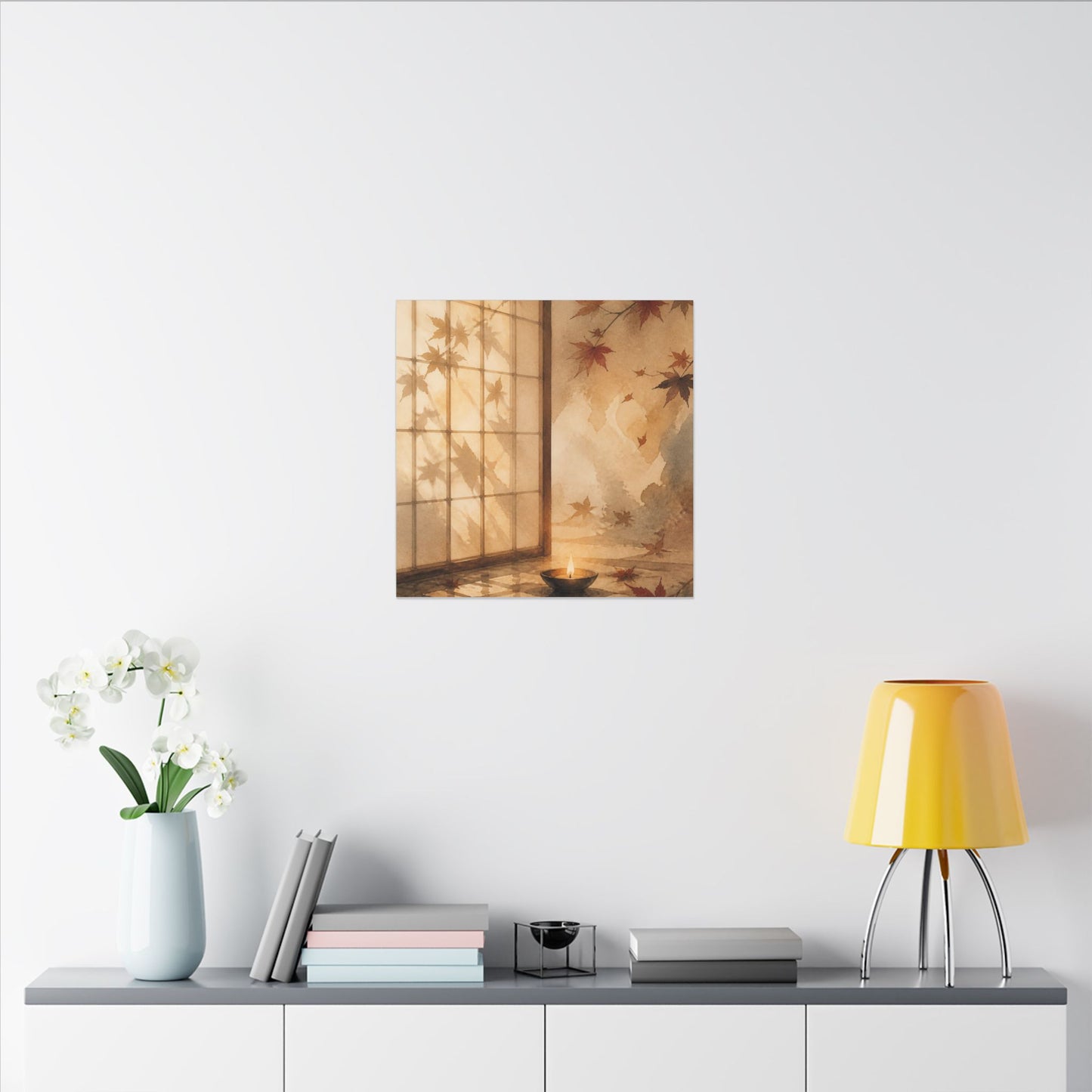 Candlelight Shoji Screen Canvas Art - Japandi Ma