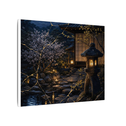 Seijaku Moonlit Garden Canvas Art - Kintsugi Gold Vein