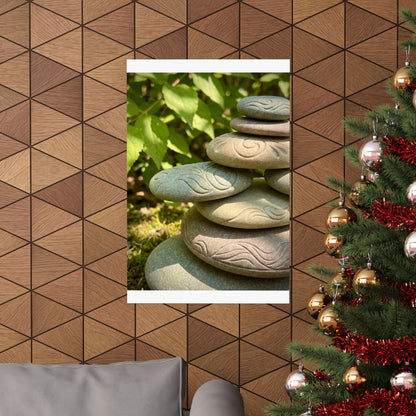 Dappled River Stones Wall Art Print - Japandi Fukinsei