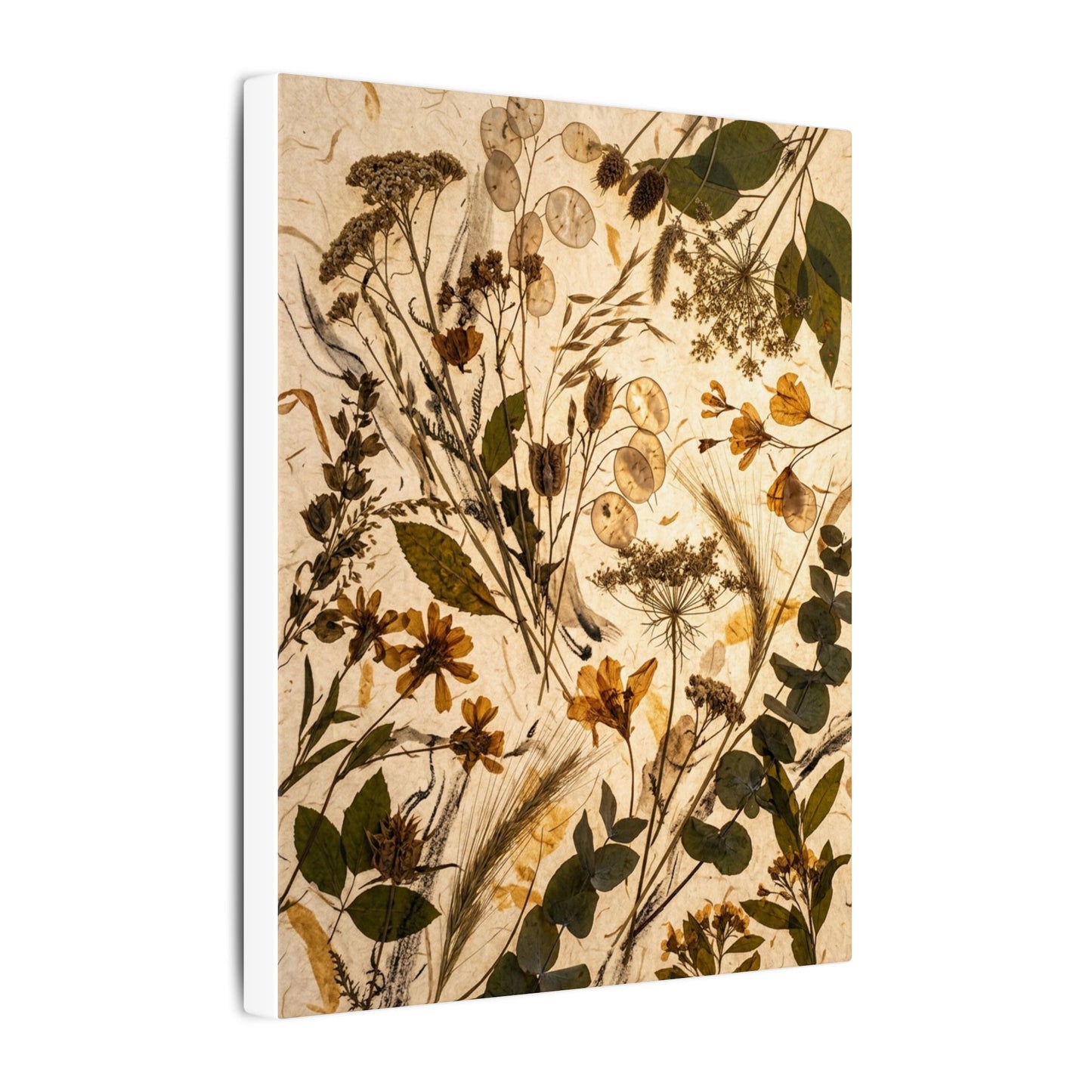 Dried Flowers Summer Canvas Art | Japandi Neutral Design