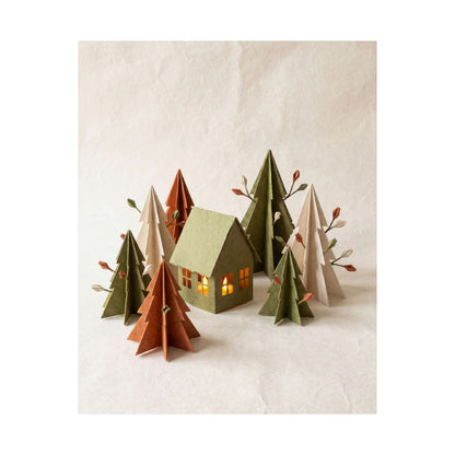 Spring Paper Fold Forest Whimsy Wall Art Print | Nostalgic Decor