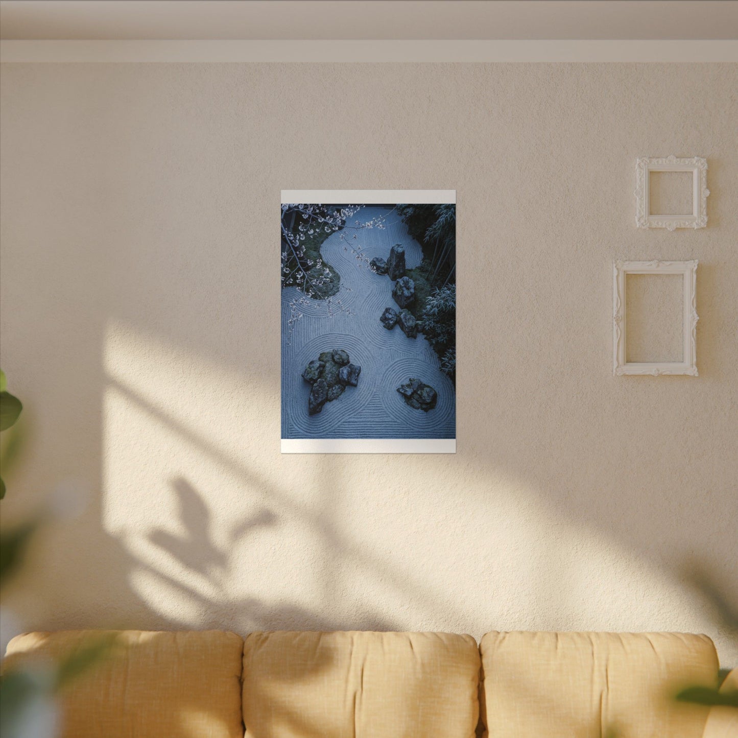 Contemplative Cherry Blossom Canvas Art - Karesansui Zen