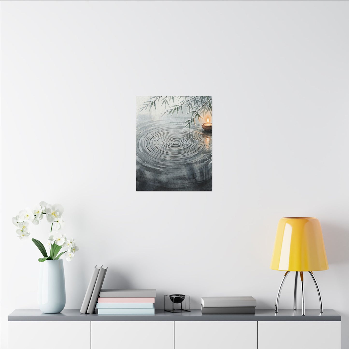 Water Ripple Sumi E Canvas Art | Calm Zen Art