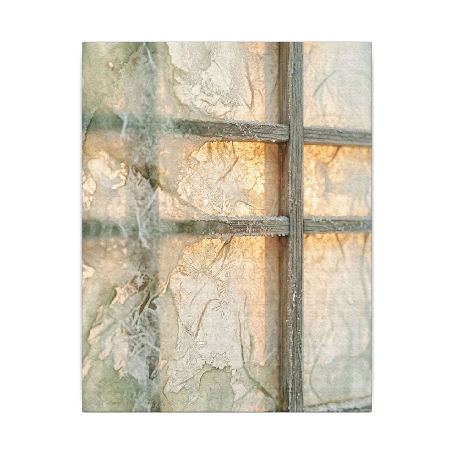 Neutral Shoji Screen Canvas Art - Watercolor Japandi