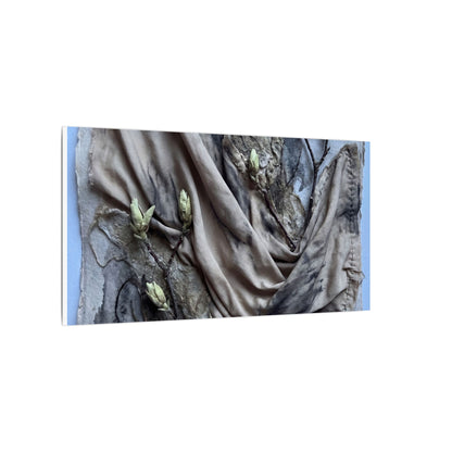 Japandi Silk Drape in Moonlight | Texture Canvas Art