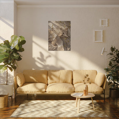 Golden Hour Paper Fold Canvas Art - Japandi Fukinsei