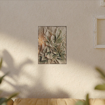 Japandi Paper Fold in Candlelight | Texture Canvas Art