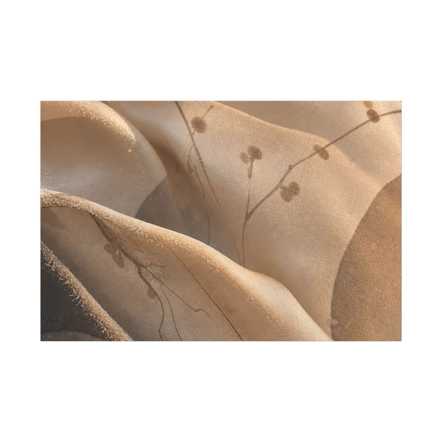 Japandi Silk Drape in Golden Hour | Japanese Pattern Canvas Art