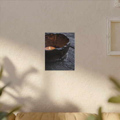 Atmospheric Ceramic Bowl Canvas Art - Moody Minimal Dark Japandi