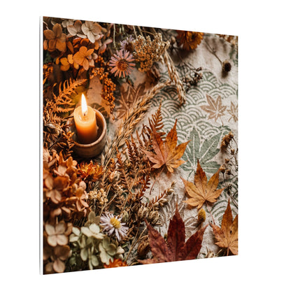 Candlelight Dried Flowers Canvas Art - Japandi Seijaku