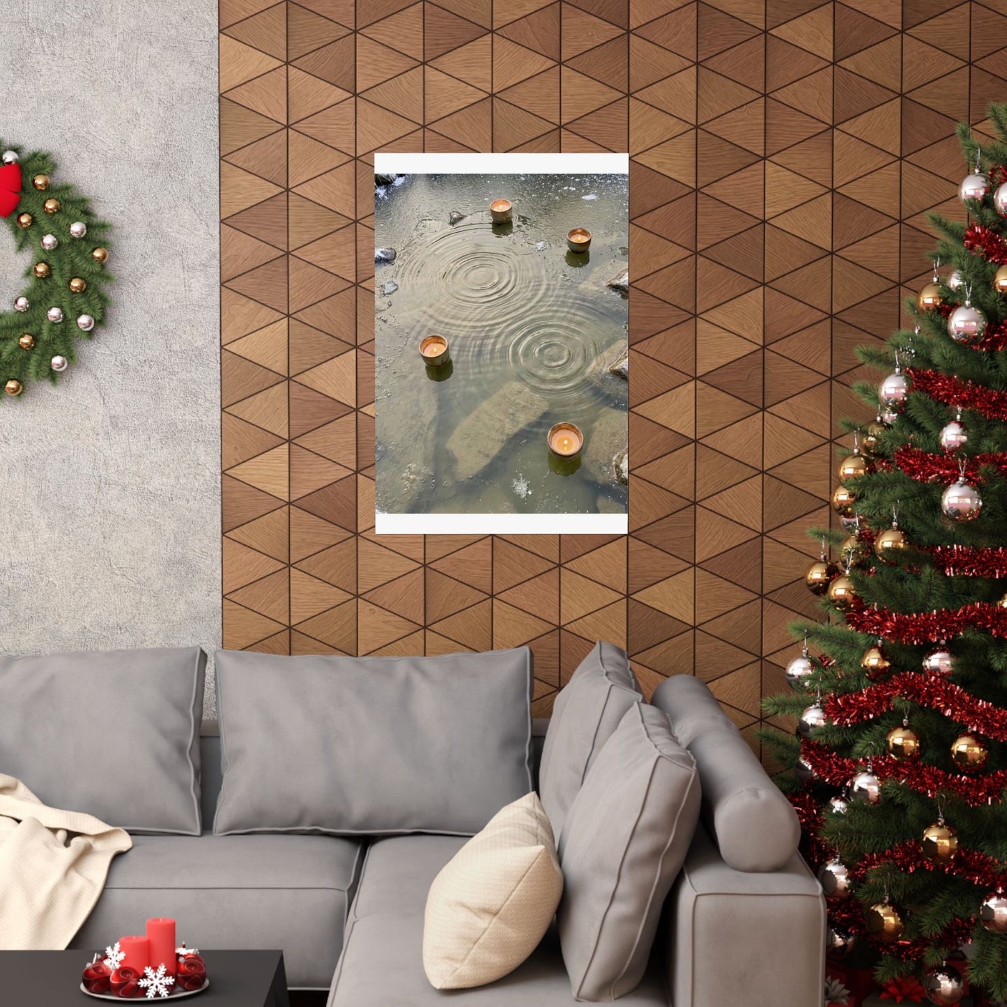 Fukinsei Water Ripple Wall Art Print - Japandi Japanese Pattern