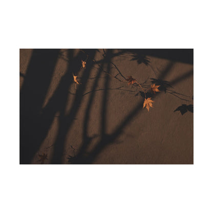 Shadow Play Autumn Canvas Art | Dark Japandi Luxurious Design
