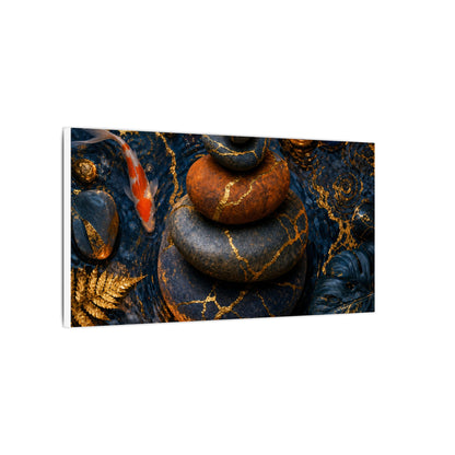 Summer River Stones Gold Vein Canvas Art | Resilient Decor