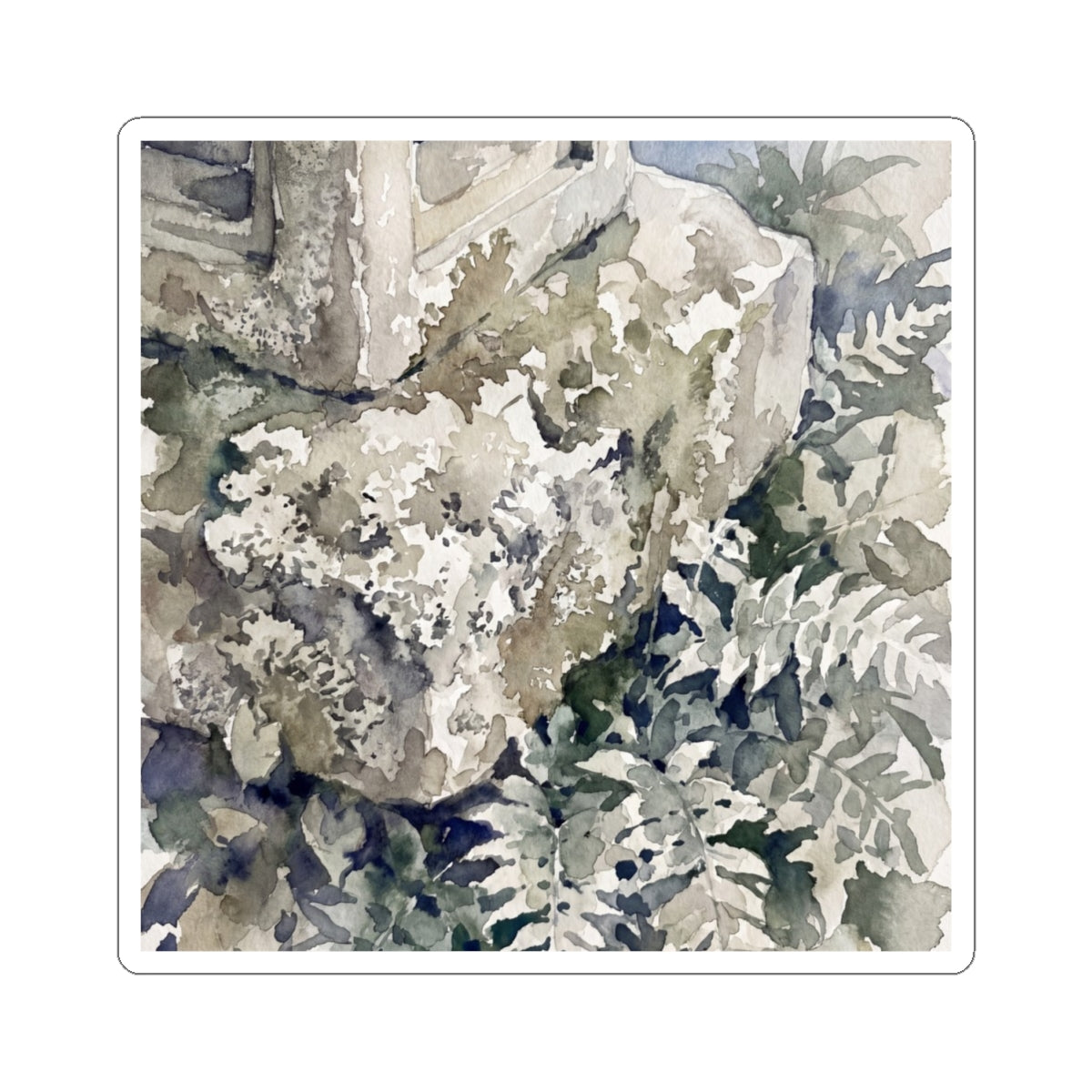 Stone Lantern Watercolor Sticker | Neutral Japandi Art Art Print