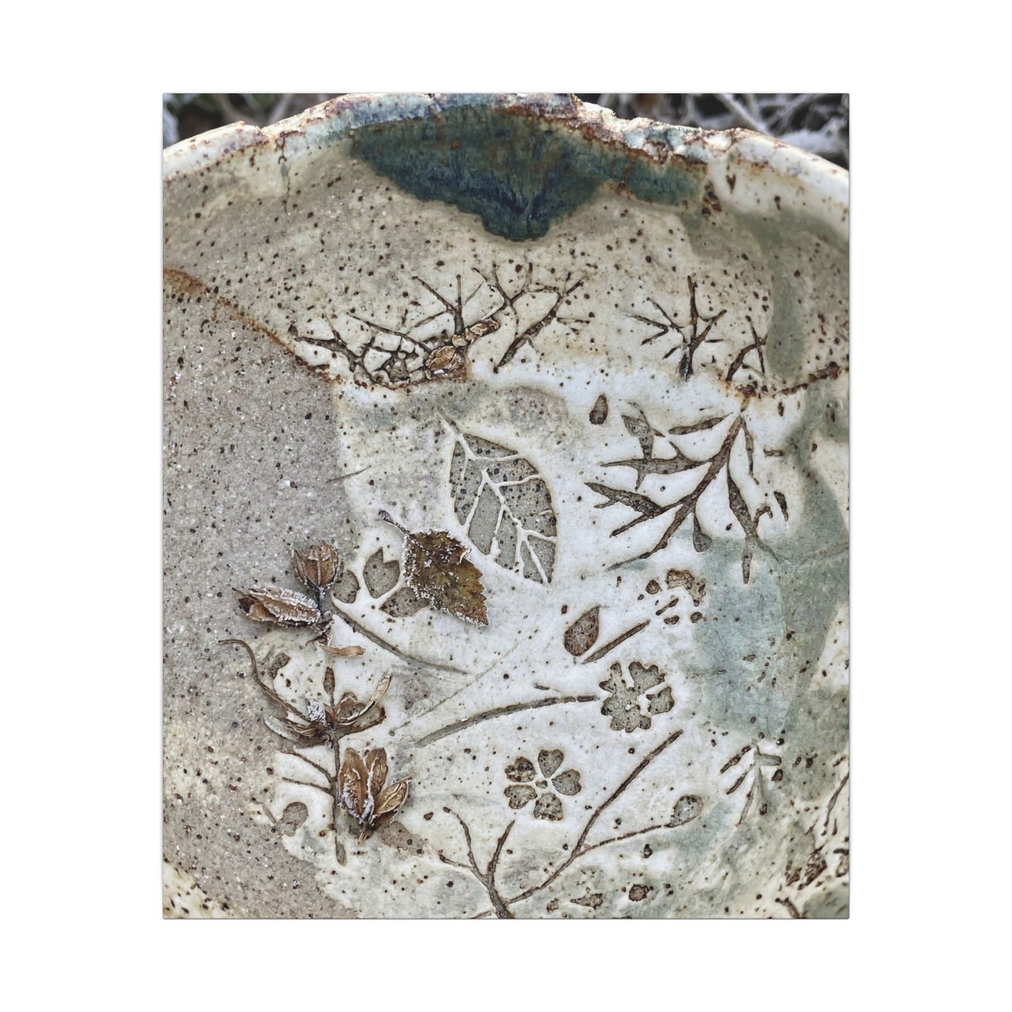 Ceramic Bowl Winter Canvas Art | Japandi Earthy Design