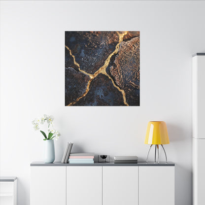 Winter Rust Patina Gold Vein Canvas Art | Resilient Decor
