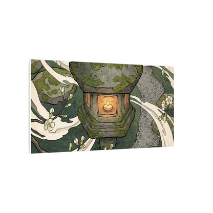 Zen Stone Lantern in Candlelight | Ukiyo E Inspired Canvas Art