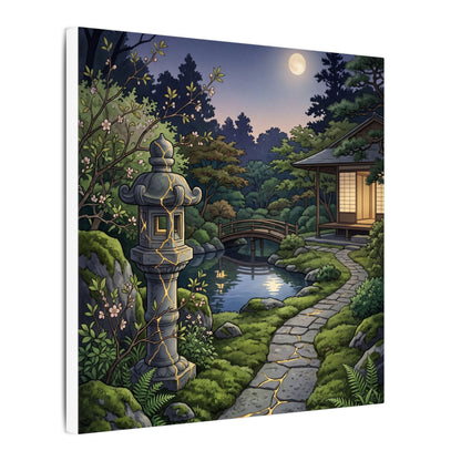 Spring Moonlit Garden Gold Vein Canvas Art | Resilient Decor