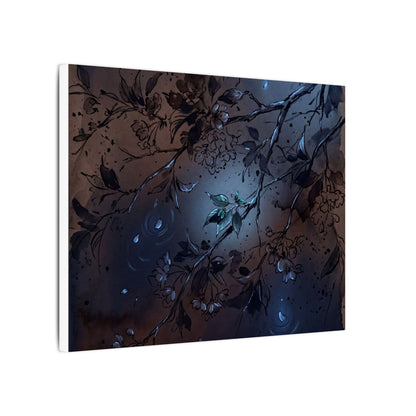 Bold Cherry Blossom Canvas Art - Charcoal Ink Dark Japandi