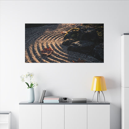 Rock Garden Moody Minimal Canvas Art | Bold Dark Japandi Art