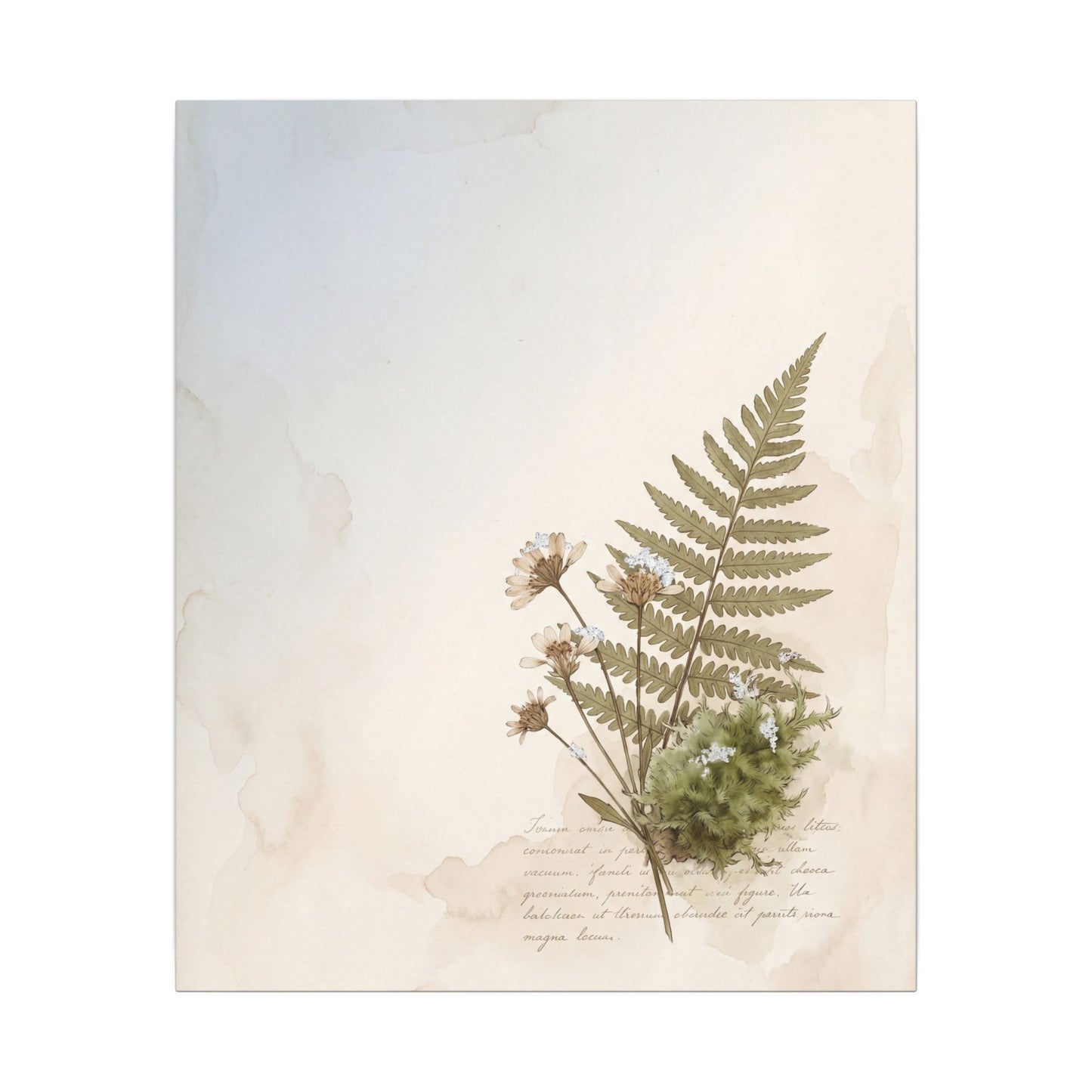 Winter Moss Close Up Herbarium Canvas Art | Enchanting Decor