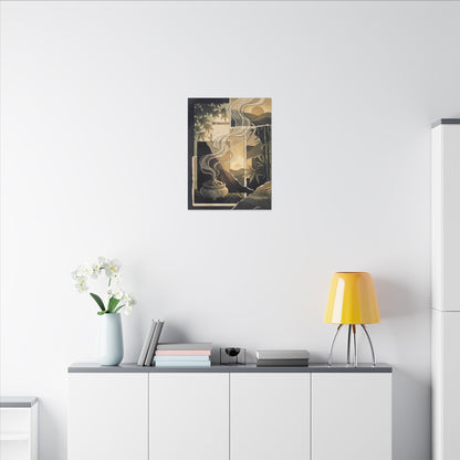 Tranquil Incense Smoke Canvas Art - Ukiyo E Inspired Zen