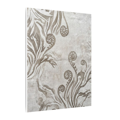Japandi Fern Unfurling in Overcast | Japanese Pattern Canvas Art