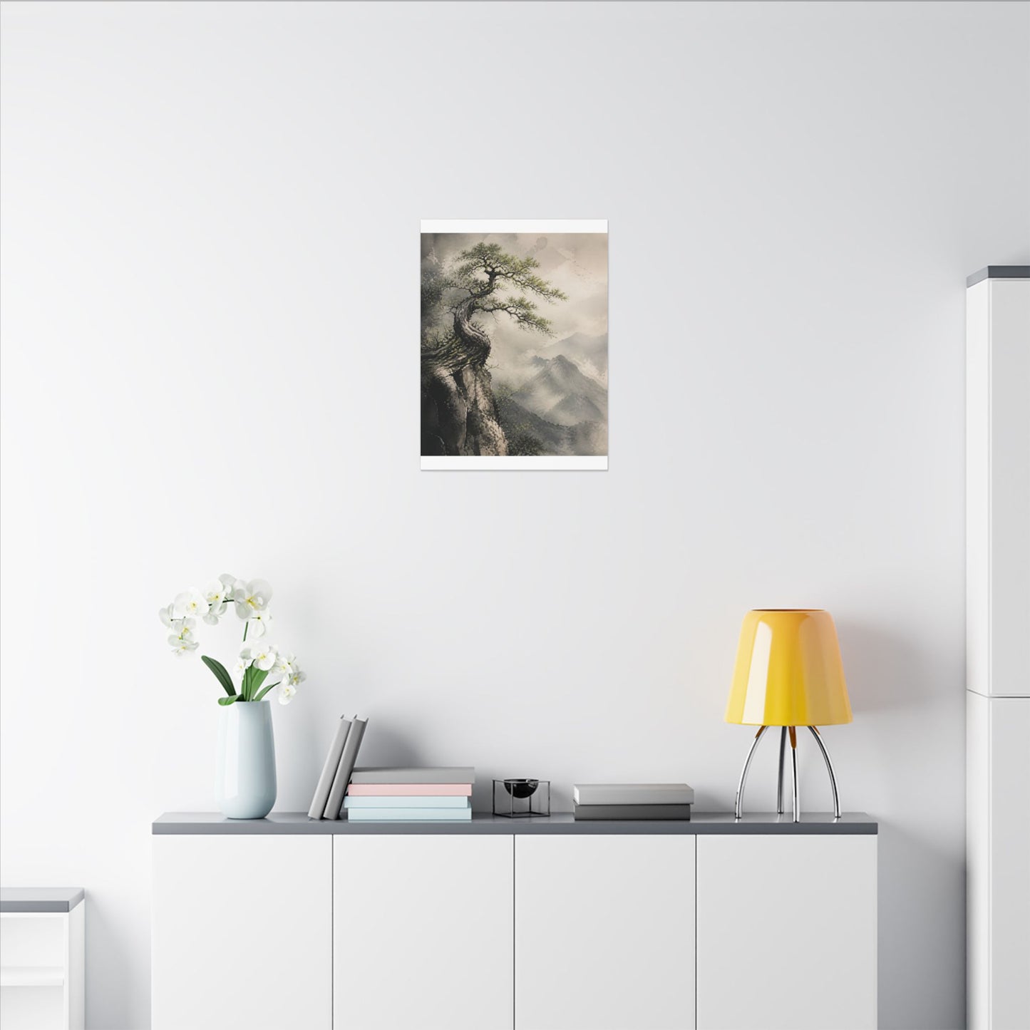 Spring Pine Tree Watercolor Canvas Art | Warm Decor