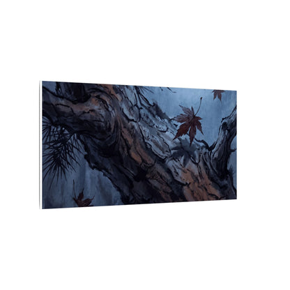 Atmospheric Pine Tree Canvas Art - Shadow Zen Dark Japandi