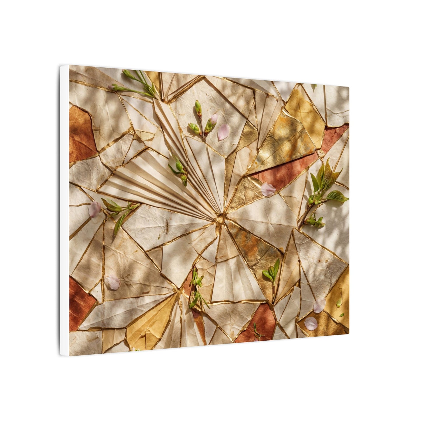 Resilient Paper Fold Canvas Art - Gold Repair Kintsugi