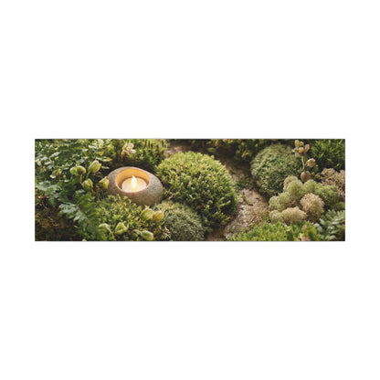 Moss Close Up Japanese Pattern Canvas Art | Neutral Japandi Art