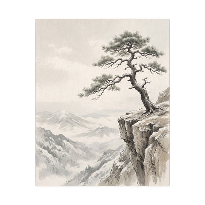 Seijaku Pine Tree Canvas Art - Japandi Japanese Pattern