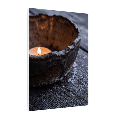 Atmospheric Ceramic Bowl Canvas Art - Moody Minimal Dark Japandi