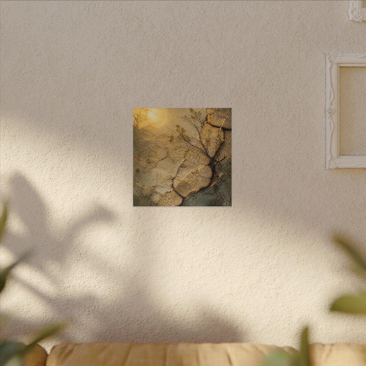 Cracked Earth Spring Canvas Art | Japandi Warm Design