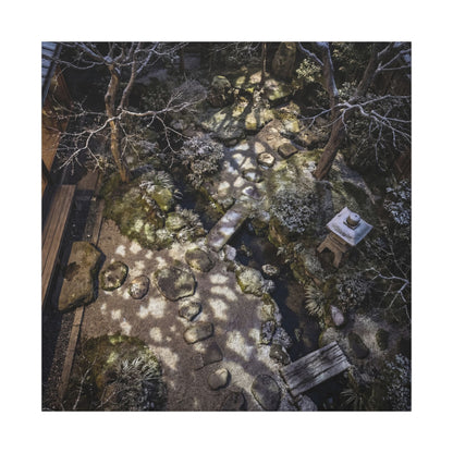 Moonlit Garden Japanese Pattern Canvas Art | Elegant Japandi Art