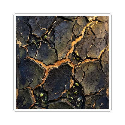 Cracked Earth Spring Sticker | Dark Japandi Bold Design