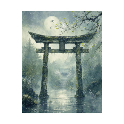 Datsuzoku Torii Gate Wall Art Print - Japandi Watercolor