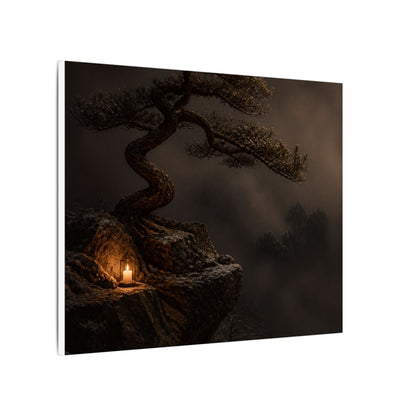 Pine Tree Shadow Zen Canvas Art | Luxurious Dark Japandi Art