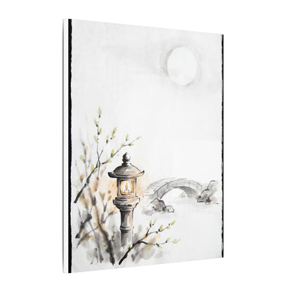 Moonlit Garden Spring Canvas Art | Zen Contemplative Design