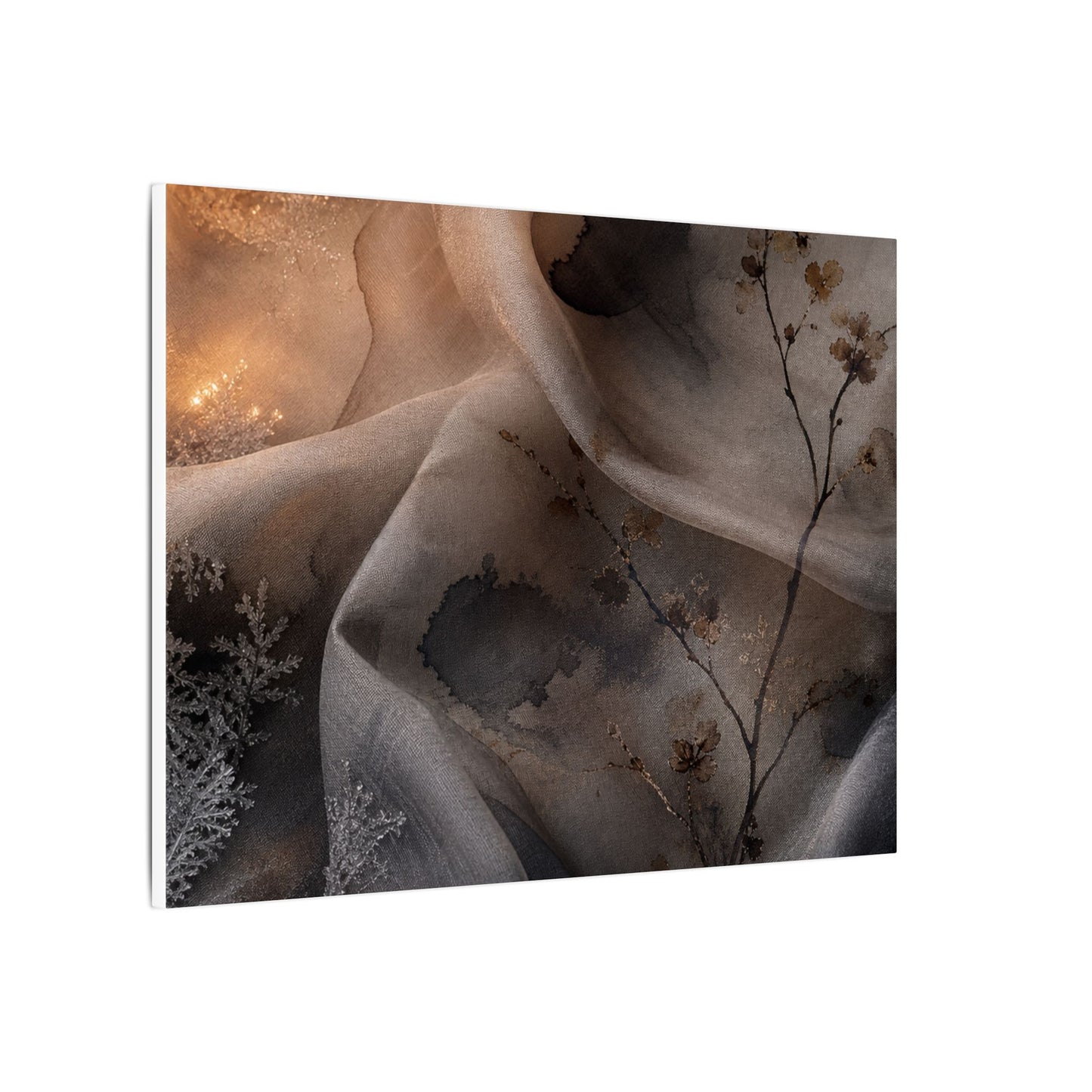 Japandi Silk Drape in Candlelight | Watercolor Canvas Art