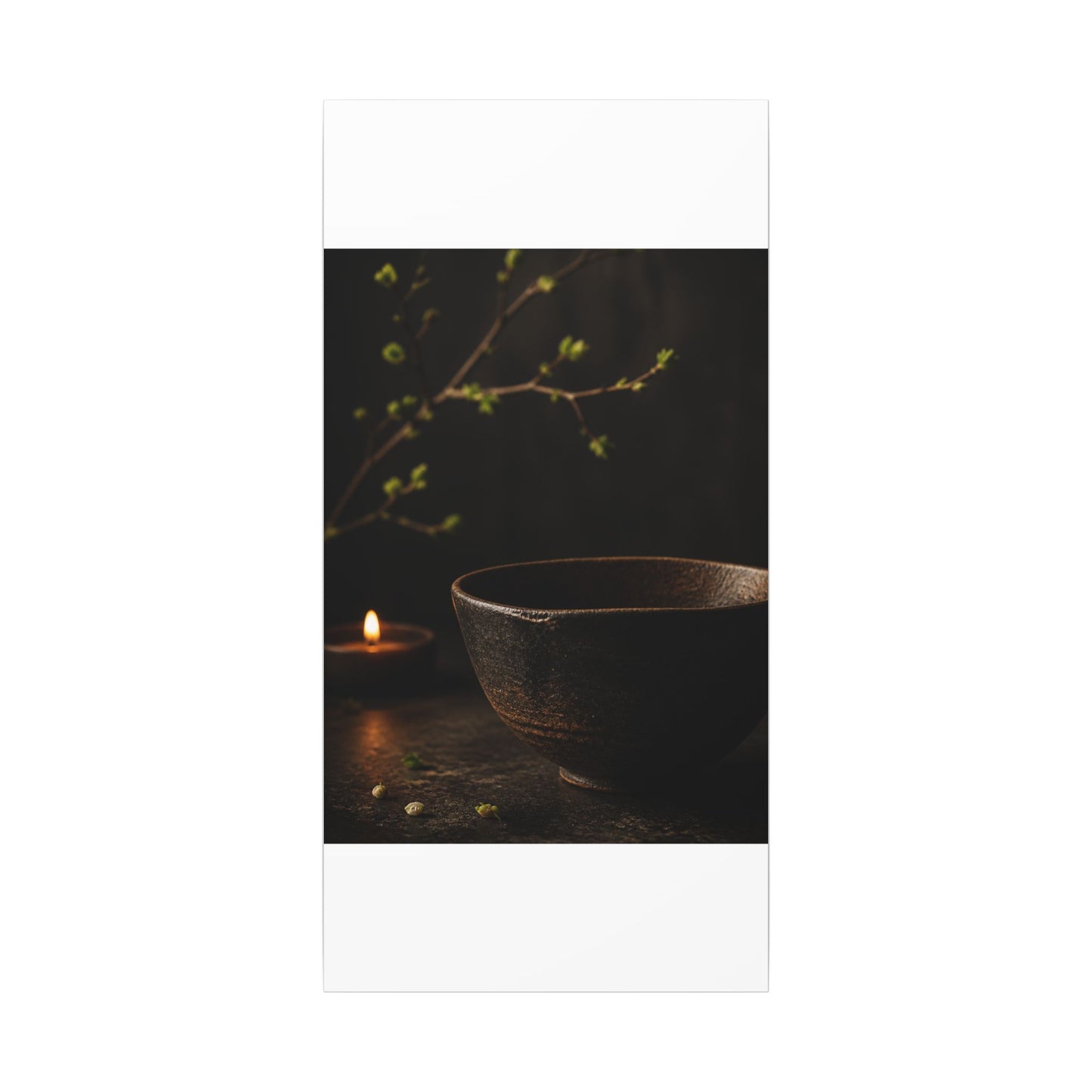 Moody Ceramic Bowl Canvas Art - Shadow Zen Dark Japandi