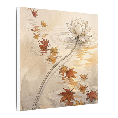 Lotus Flower Canvas Art | Autumn Japandi Minimal Line Art