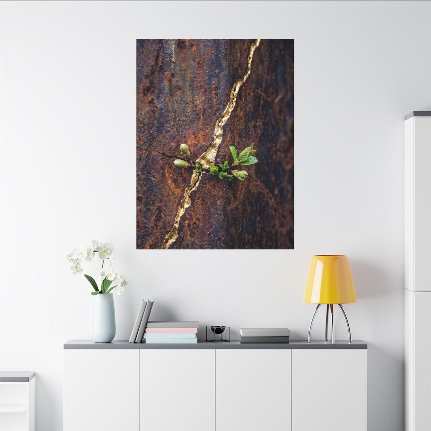 Overcast Rust Patina Canvas Art - Kintsugi Datsuzoku
