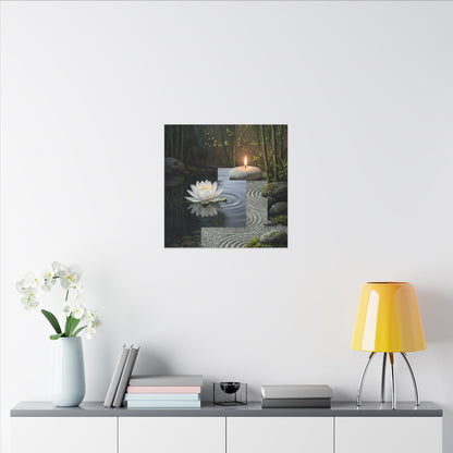 Candlelight Lotus Flower Canvas Art - Zen Kanso