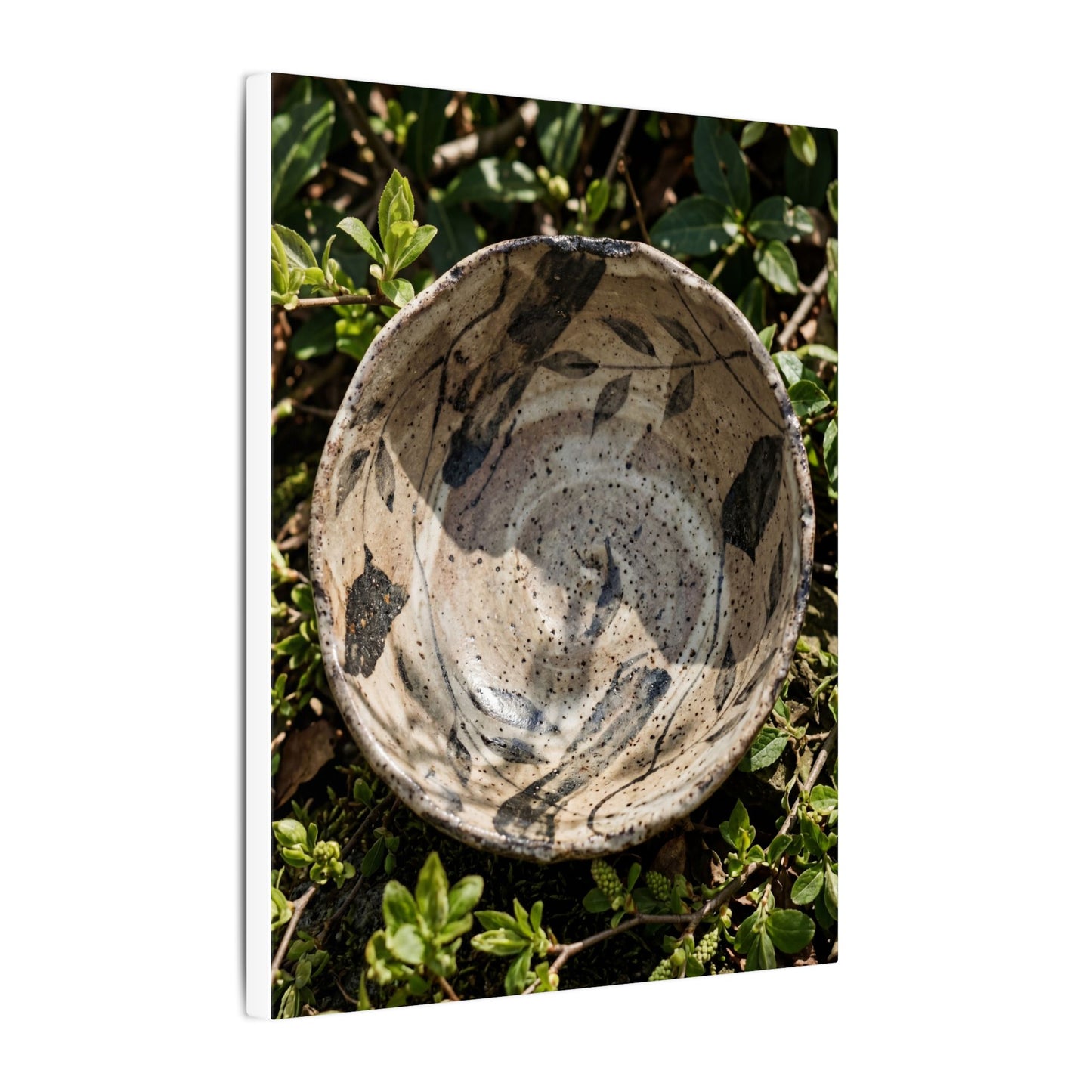 Elegant Ceramic Bowl Canvas Art - Japanese Pattern Japandi