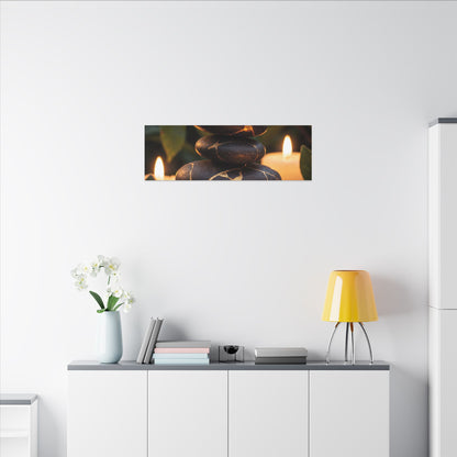 Summer River Stones Gold Vein Canvas Art | Philosophical Decor