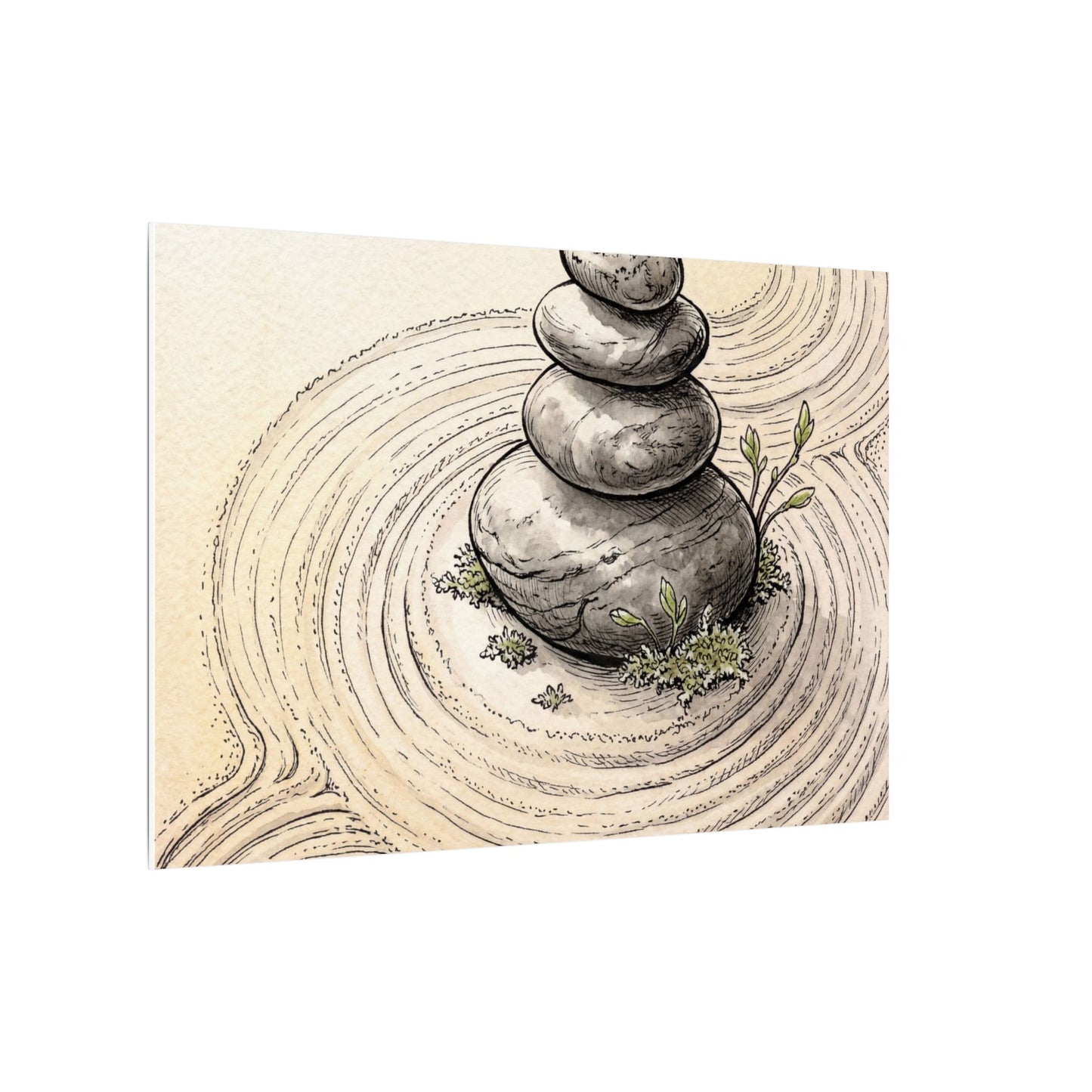 River Stones Spring Canvas Art | Zen Serene Design