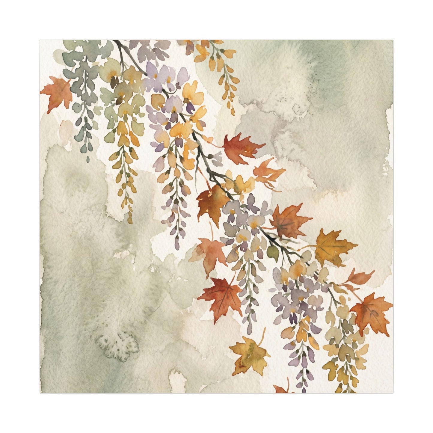 Ma Wisteria Canvas Art - Japandi Watercolor