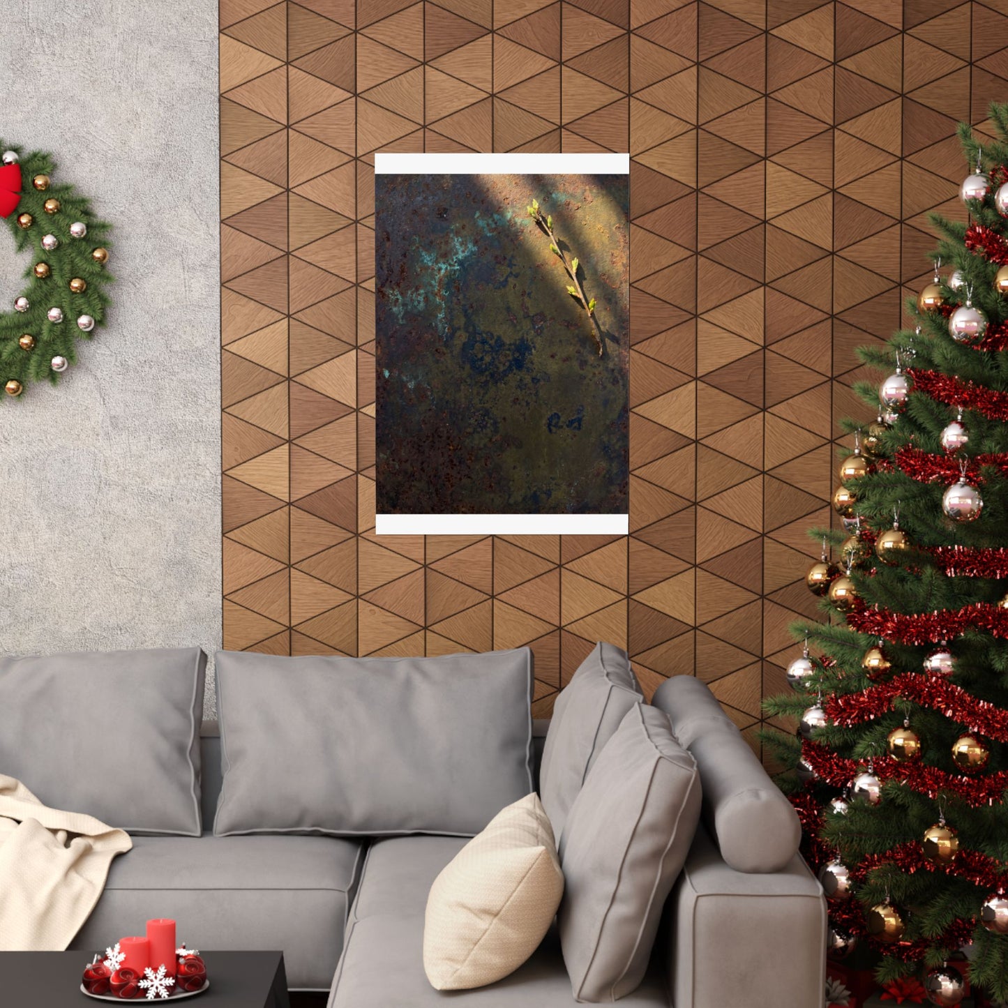 Rust Patina Spring Wall Art Print | Dark Japandi Luxurious Design