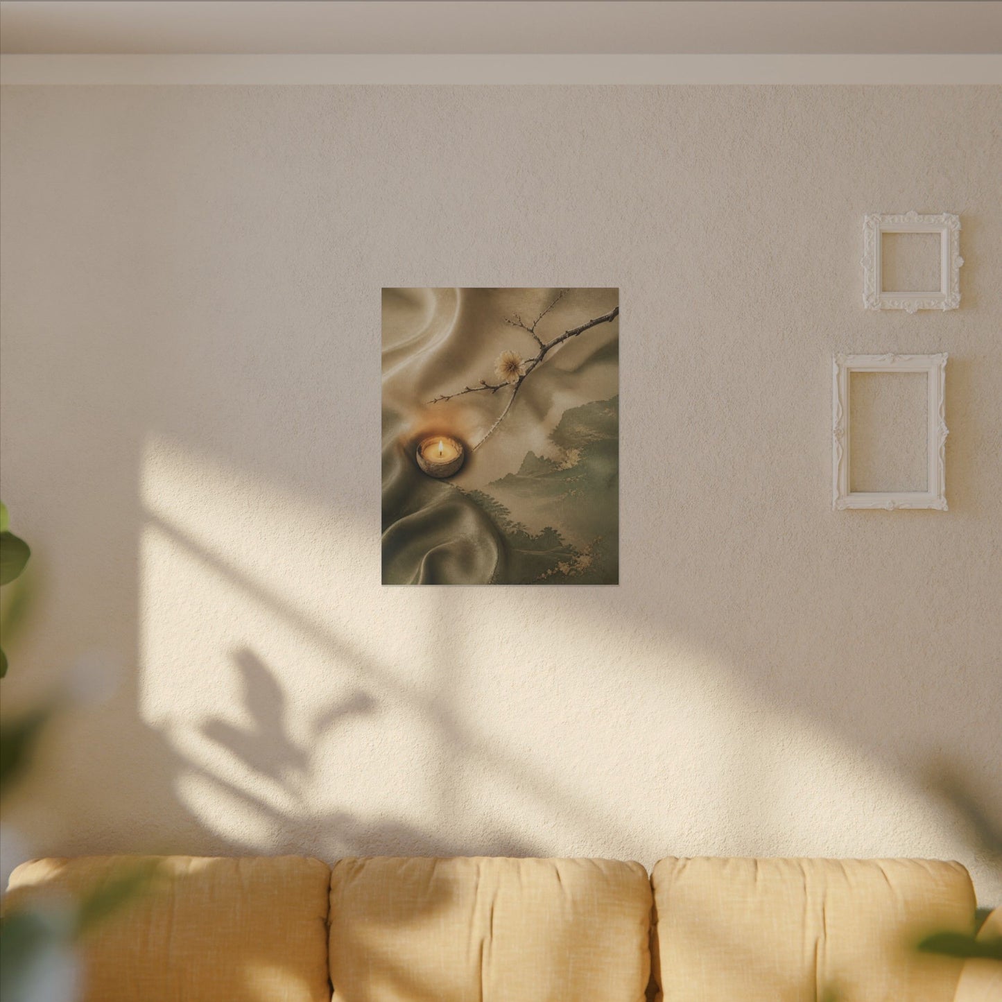 Silk Drape Japanese Pattern Canvas Art | Warm Japandi Art
